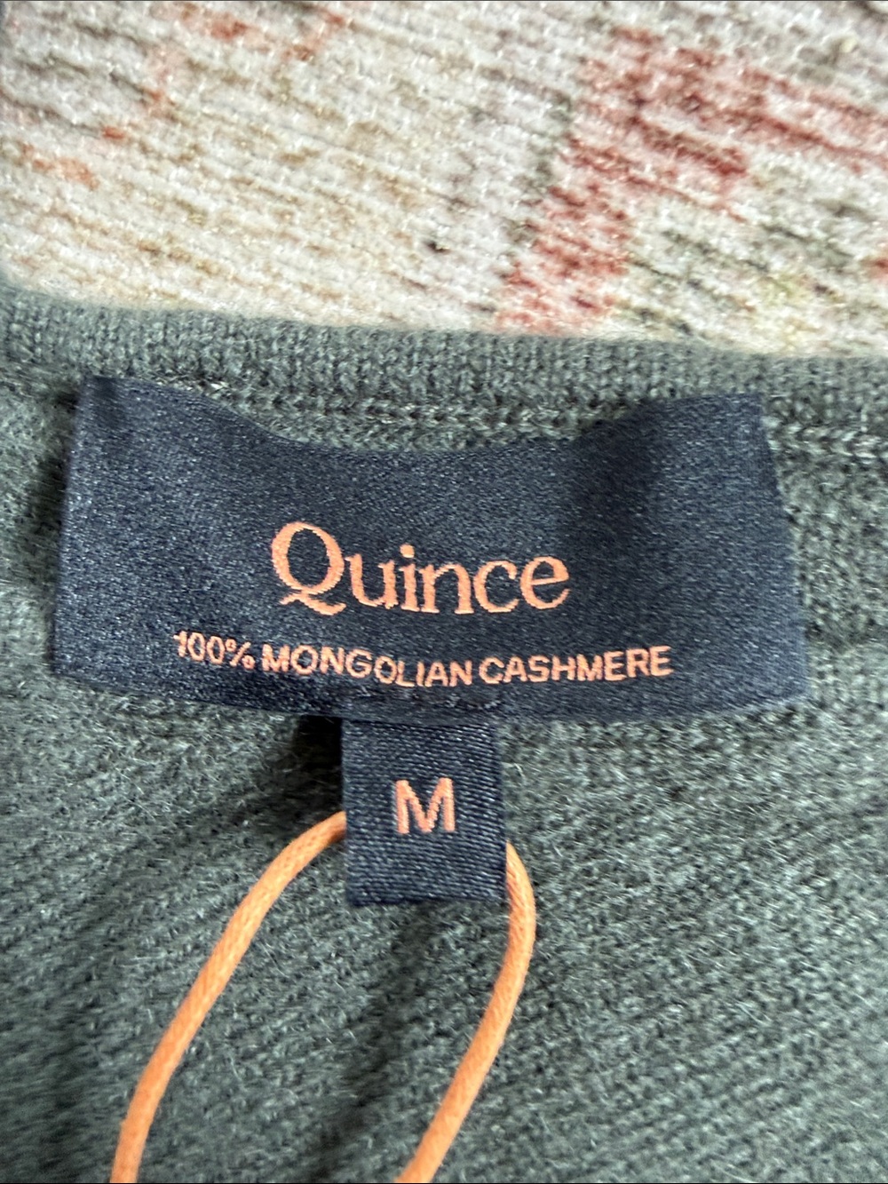 Quince Mongolian Cashmere Olive V-Neck Crop Tank - Picture 2 of 3